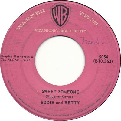 7-Zoll-Schallplatte EDDIE & BETTY - Sweet Someone 5054 Warner Bros. Re 1959 US Soul/Funk Used