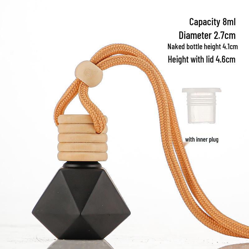 Gradient Car Air Freshener Glass Pendant, Transparent Aroma Diffuser Bottle, Empty for Fragrance 