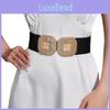 Slim Fit Metal Buckle Wide Belt For Women With Double Ring Design For Casual Dress And Coat Styling
