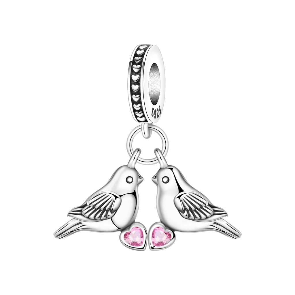 Copper Colorful Parrot Bird Original Pendants Bracelet Charms Jewelry Party Beads Diy Trendy Gifts