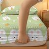 1 Cartoon Cute Plant Flower Rabbit Printed Matte Fitted Sheet, Bedroom Printed Bed Cover, Bedding (excluding Pillowcases)