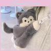 Gray Puppy Husky Cute Girl Chest Bag Soft Plush Toy Shoulder Bag For Children