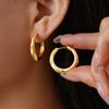 Personality Polygon Round Hoop Earrings for Women Metal Pendant Golden Silver Color Metal Circle Dangle Earrings Simple Jewelry