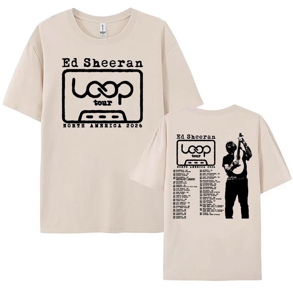 Ed Sheeran Loop Tour T-shirt North America 2026 Graphic Print Tees Summer O-neck Short Sleeve Unisex Tshirts Streetwear