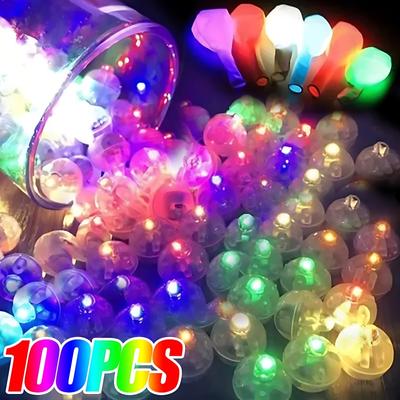 100 Stück Tumbler Kleine runde Kugel Glow Light Ballon LED-Blitz Leuchtlampen Laterne Licht für Hochzeitsfeier Geburtstagsdeko