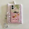 Imd shell glitter flower cherry cat back cover for iphone 15 16 pro max 13 14 promax cartoon bracelet phone case
