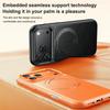 For iPhone 17 Pro Case Compatible with MagSafe Rotating Kickstand Litchi Texture PC TPU Phone Cover