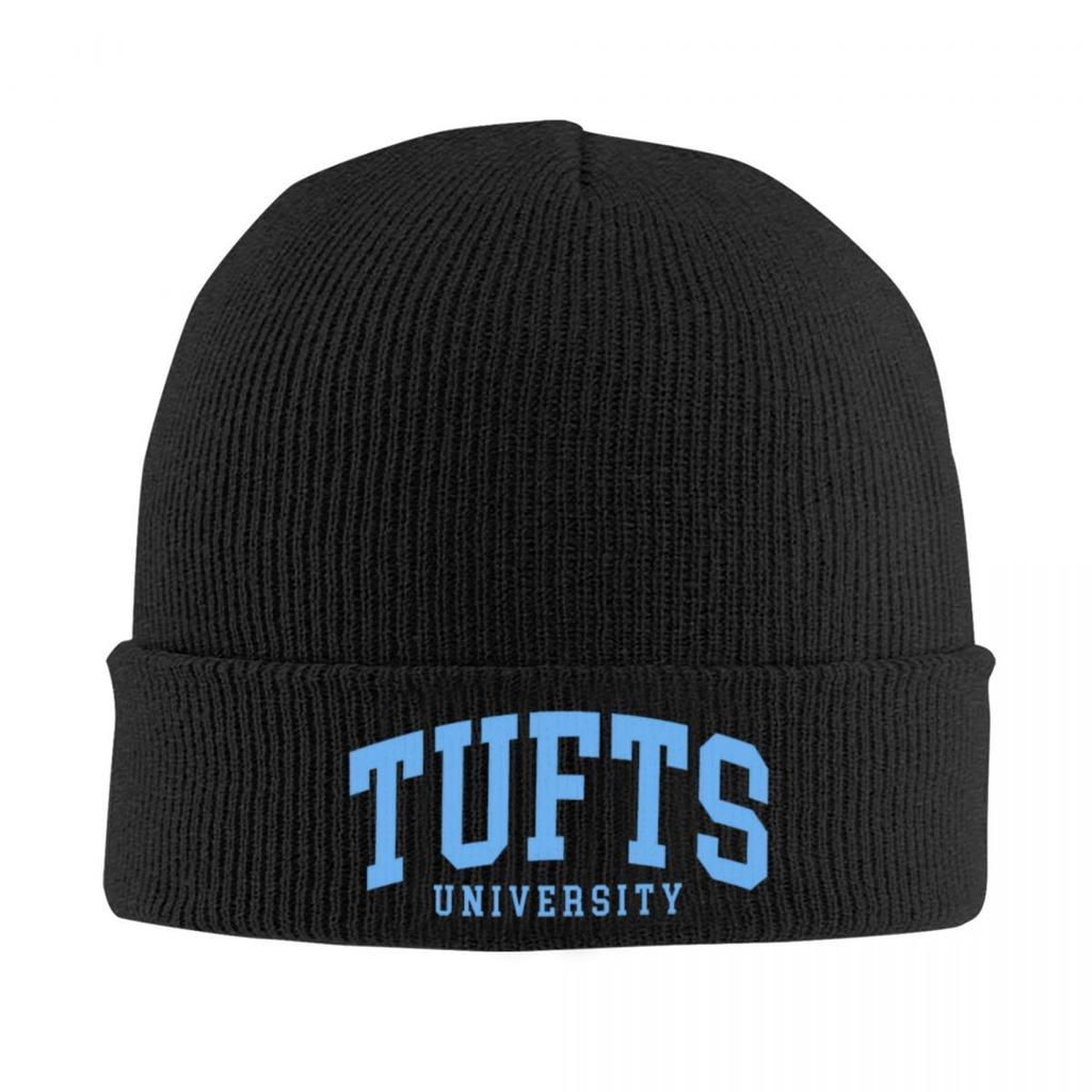 New Tufts College Font Curved Warm Knitted Cap Fashion Bonnet Hat Autumn Winter Outdoor Beanies Hats For Unisex Adult