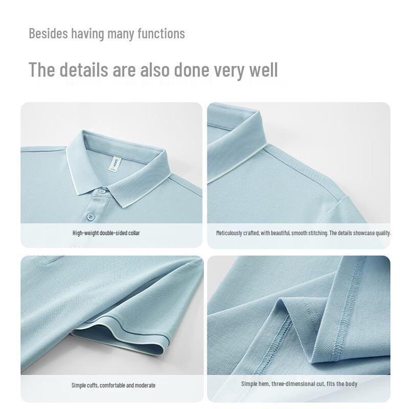 Teluoman Seamless Ice Silk Cooling Polo Shirt