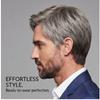 Men’s Grey Short Fluffy Side-Part Synthetic Wig, Adjustable Breathable Cap, Natural Look for Daily & Casual Occasions