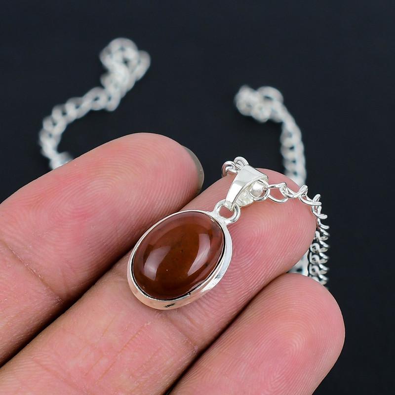 Red Onyx 10x14 S Lock Chain Pendant HandCrafted Fine Polished 925 Sterling Silver Pendant with Morden Design Gift for Wedding Bridal