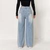 PUFFANPOP Women's Wide Leg Jeans Retro Wash High Waisted Denim Pants Loose Straight Jeans Y2K