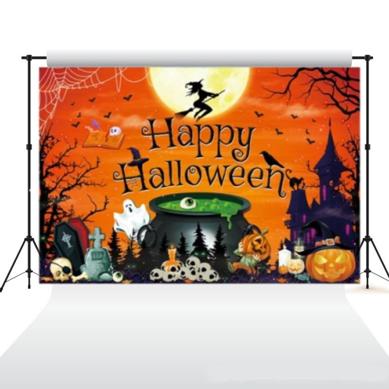 Castle Party Halloween Pumpkin Ghost Background Cloth Banner Photography Props