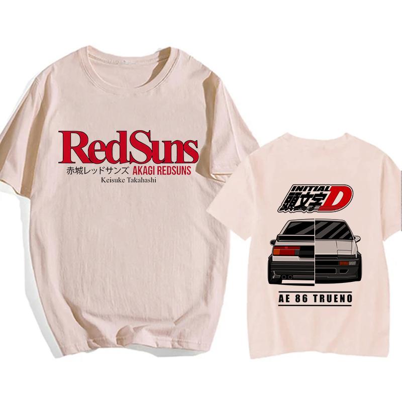 Japonské anime Initial D EU velikost tričko Redsuns kreslené gotické topy AE86 vtipné Harajuku manga tričko pánské grafické tričko mužské