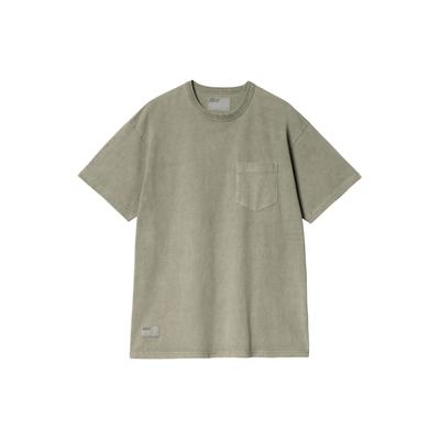 Carhartt WIP Loose Fit Crew Neck Short Sleeve T-Shirt With Front Pocket Unisex Tops Smoke-Green A241021-0FL-PG