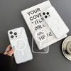 Magsafe Protective Cover for iPhone 14 ProMax, Transparent Acrylic Case, Compatible with Apple 15 Magnetic Mobile Phone Case.