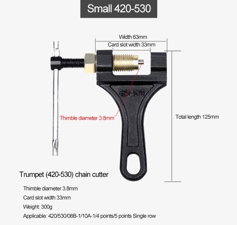 Motorcycle Chain Breaker Link Removal Splitter Motor Chain Cutter Riveting Tool 420-530;