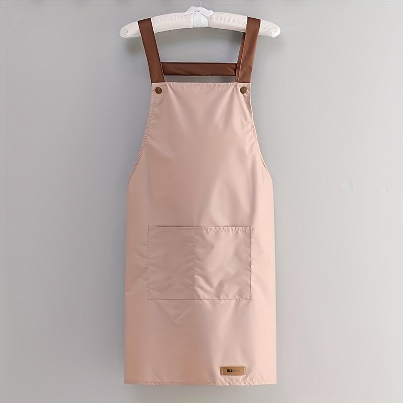 1pc Unisex Adjustable Thin Polyester Blend Apron - Solid Color Simple Design, 4 Colors, All-Season Kitchen & Dining Use for Cooking, Baking, Serving