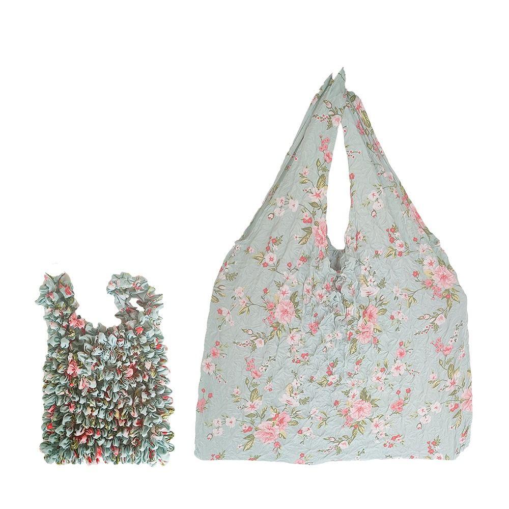 Elastic Handheld Shopping Bag Expansion Floral Paddy Bag Portable Foldable Stretch Bag  Snack