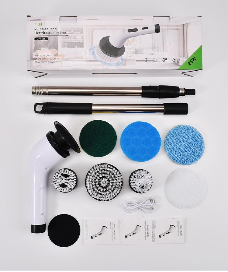 

Dual-Use Multifunctional Electric Cleaning Brush for Bathroom & Glass with Adjustable Length
