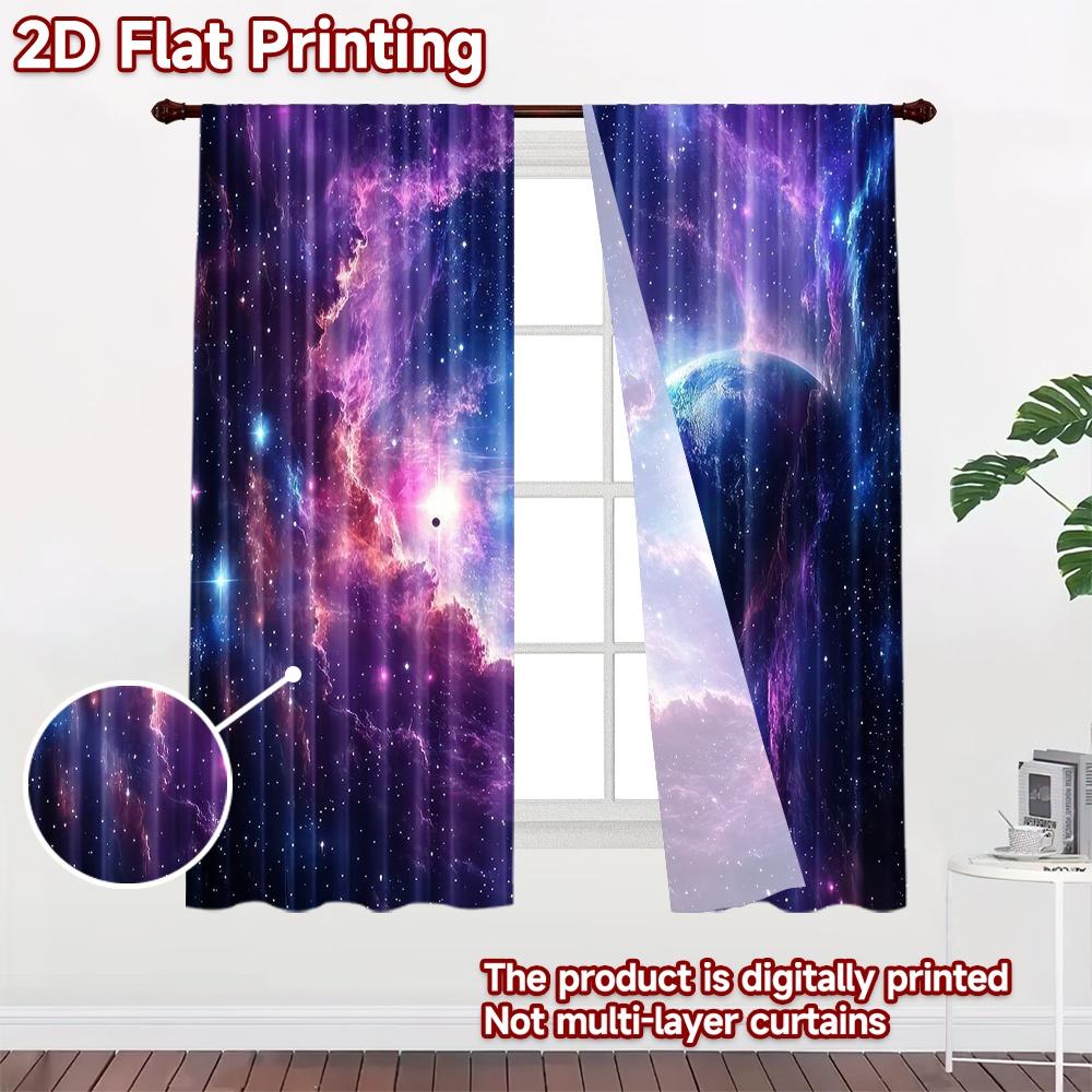 2D Flat Photography Backdrop Party Backdrop Colorful Cosmic Nebula 100% Polyester Family Party Decoration for Bedroom Wall
