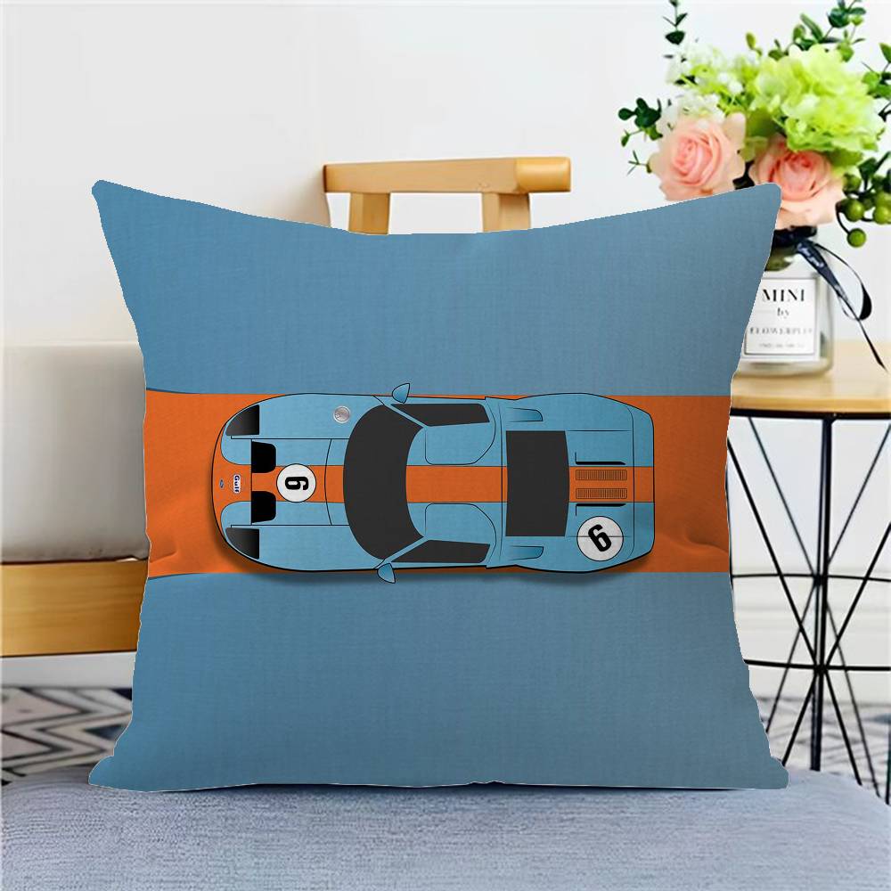 G-Gulf Racing Car Logo Pillow Covers Cartoon Sofa Decorative Home Double-sided Printing Short Plush Cute Cushion Cover