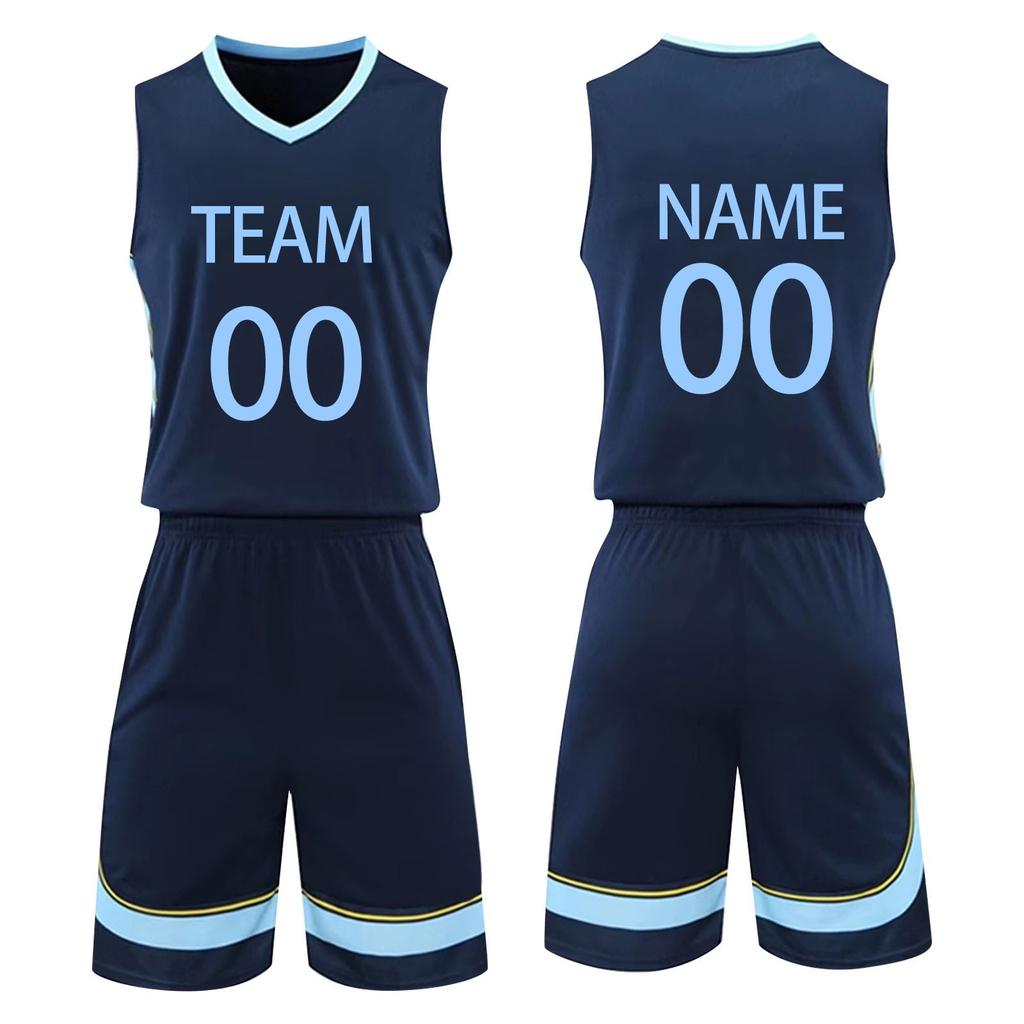 Men's Sleeveless V Neck Basketball Uniform Set Athletic Team Sportswear with Striped Side Panel Design for Training