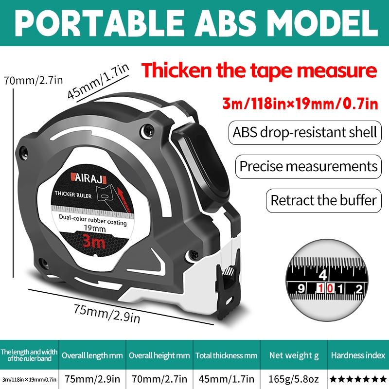 AIRAJ Рулетка с самоблокировкой, Высокоточная, Износостойкая стальная лента с метрическими и имперскими единицами, Измерительные инструменты 3-10 м