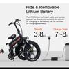 RANDRIDE YX20M Elektrisches Mountainbike für Erwachsene, 1000W Motor, 48V 17Ah Akku, 20" x 4.0" Fat-Reifen, All-Terrain E-Bike
