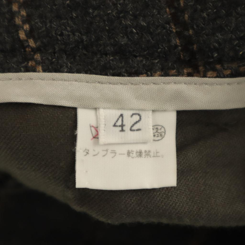 INCOTEX Made In Japan Wool Check Straight Pants 42 Gray Women Used