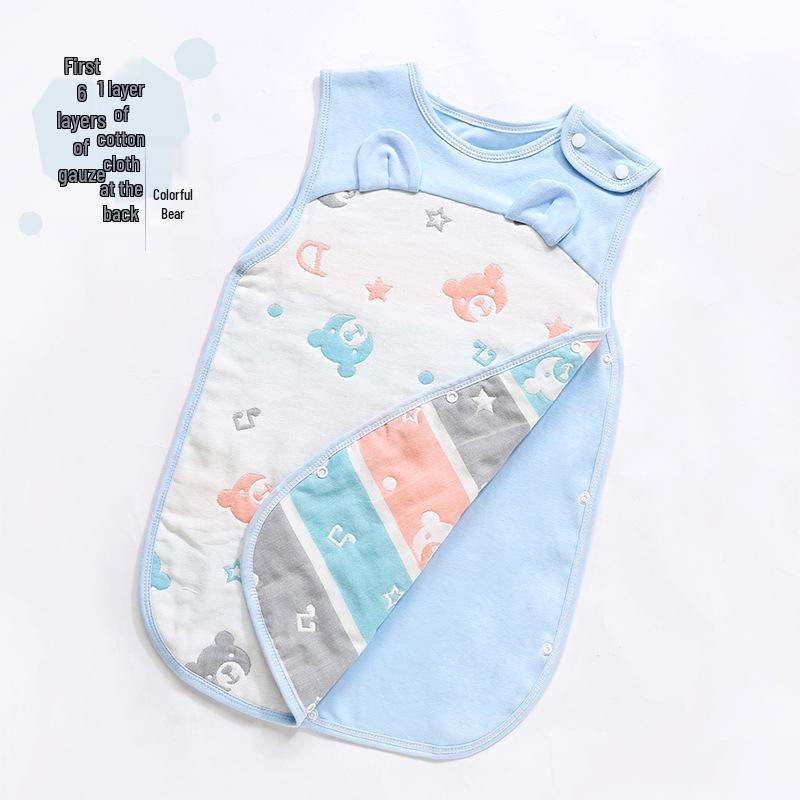 Pure Cotton Baby Sleeping Bag - All-Season Quilted Anti-Kick Blanket for Newborns