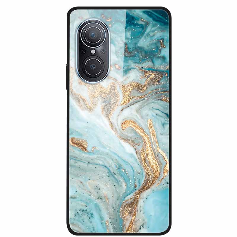 For Huawei Nova 9 10 Case Marble Tempered Glass Cover Hard Back Case For Huawei Nova9 10 SE Capa Nova10 Shockproof Funda Coque