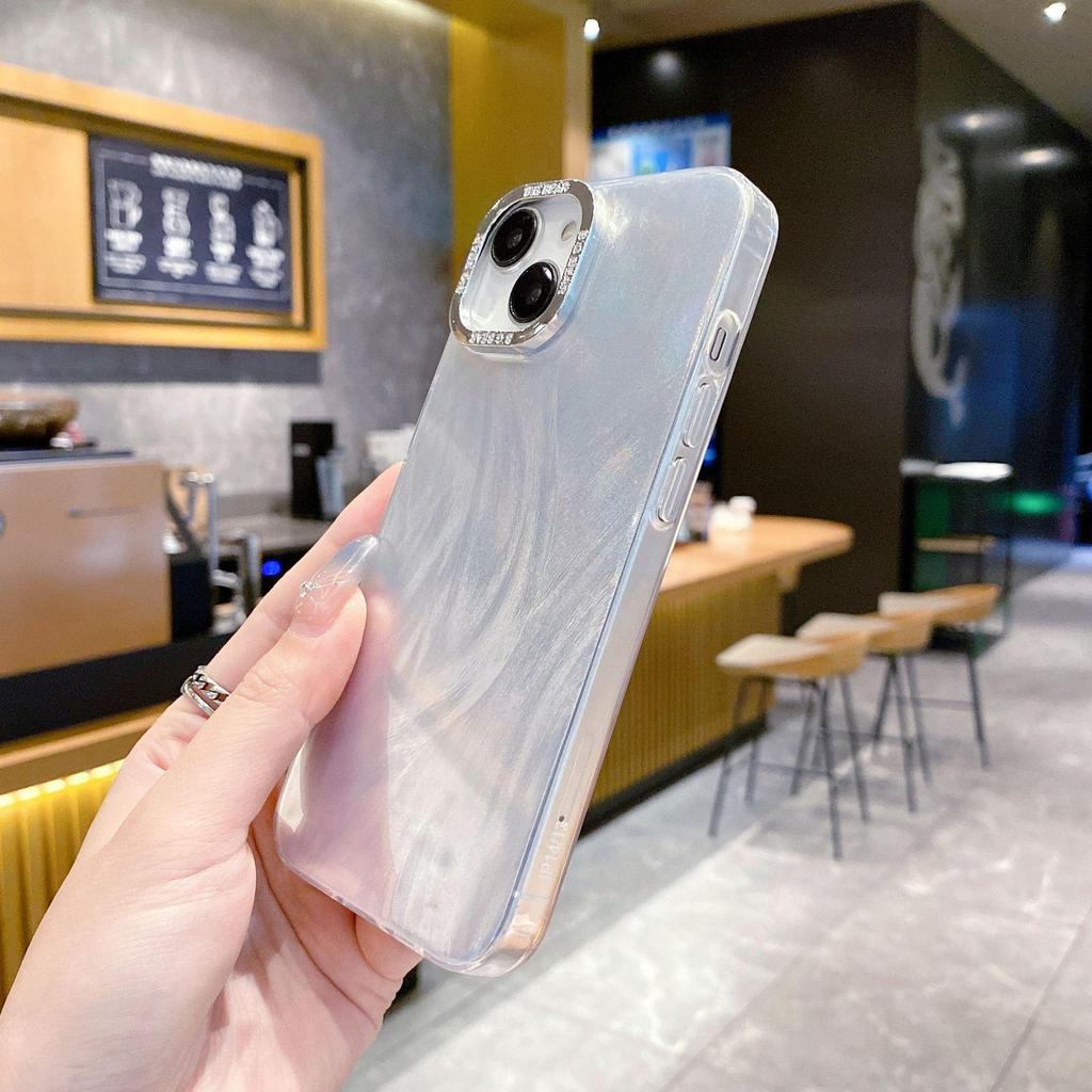 Apple iPhone 15p/14/13 Hard Shell: Spring & Summer Feather Yarn Design with Electroplated Frame for Business