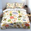 Floral Bee Pattern Set For Spring Exquisite Three-Piece Bedding Set Gift For Kids And Adults