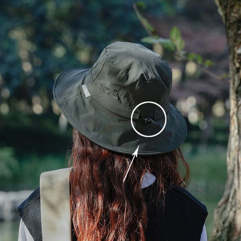 Women Summer Quick-dry Fishermen Hat Casual Outdoor Wide Brim Waterproof Sunshade Bucket Cap Solid Hiking Fishing Sunscreen Hats