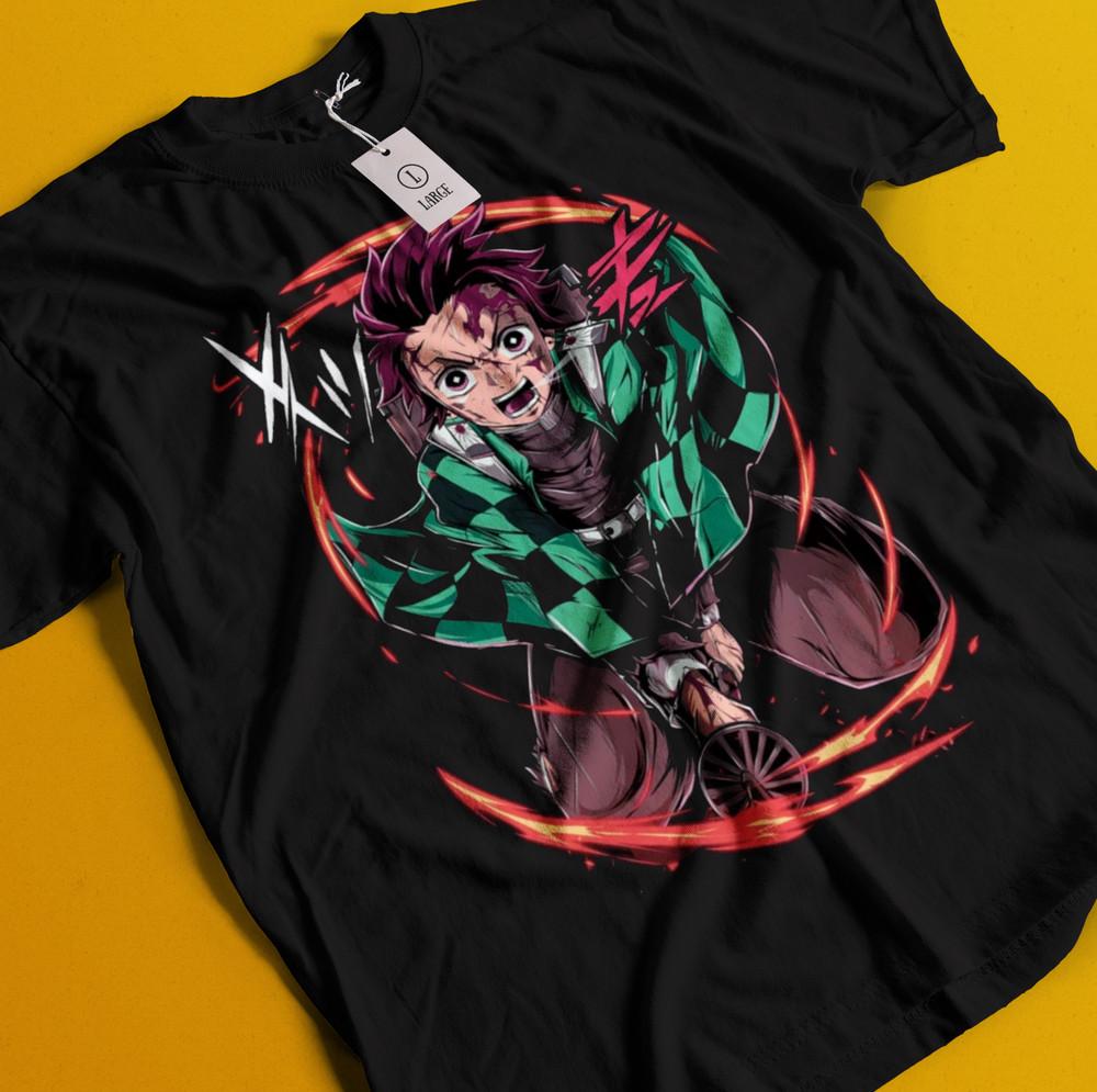 

Рубашка Истребитель демонов Футболка Тандзиро Футболка Зеницу Футболка Мудзан Дома Футболка Иноске Нэдзуко L