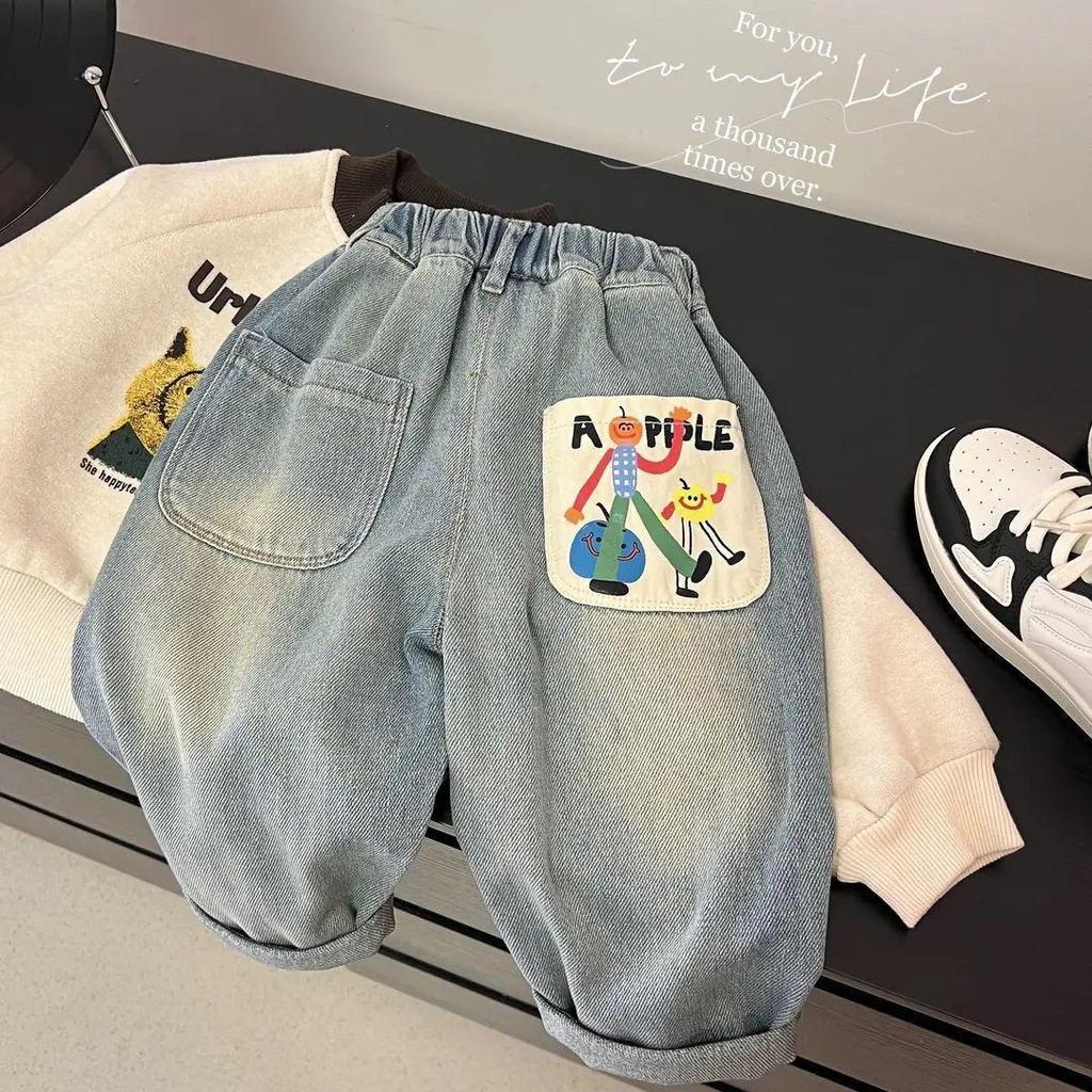 Baby Girls Boys Jeans Casual Comfortable Pants for Little Kids with Stylish Side Pockets Spring Autumn 0-6years