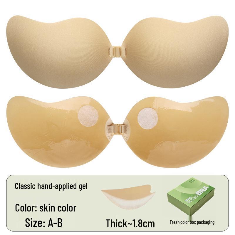 In Stock Seamless Push-Up Strapless Bra with Breathable Anti-Spillage Design and Mango Nipple Covers for Wedding Dresses