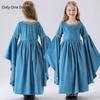 Halloween Vintage Court Dress Cloak Girls Long Gown Theater Costume For Children