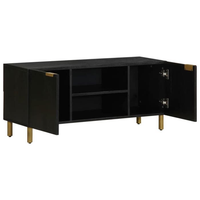 VidaXL TV Stand Black 105x33x46 Cm Engineered Wood, TV Stand, TV Unit, Media Unit, TV Bench, Hi-fi Unit, 4017648
