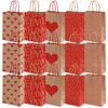5/10pcs Valentine's Day Kraft Paper Bag Party Small Gift Packaging Bag 15x8x21cm LOVE Heart Style Gift Bag Party Favor Supplies