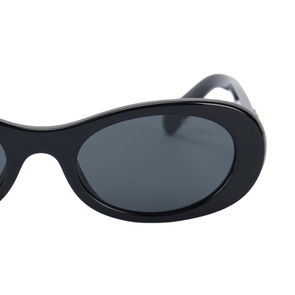 MIU MIU Oval Sunglasses With Sculpted Temples Women Sunglasses Black MU06ZS1AB5S0C