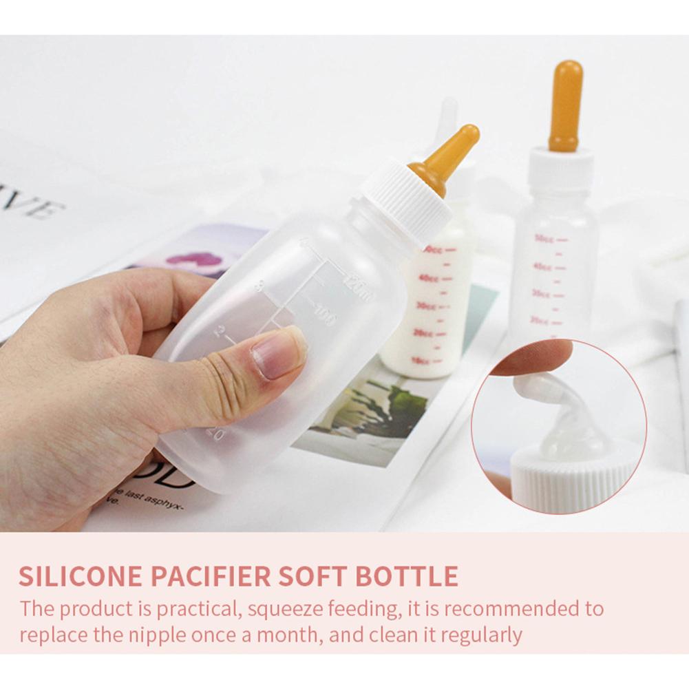 50ml 120ml Pet Silicone Feeding Bottle Dog Cat Pacifier Feeder Newborn Puppy Kitten Water Milk Feeder