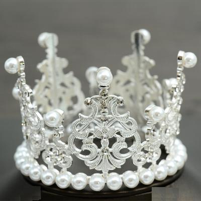 Gioielli Corona Sposa Copricapo Full Diamante Corona per Capelli Matrimonio Perla Compleanno Decorazione Torta di Compleanno Adulto