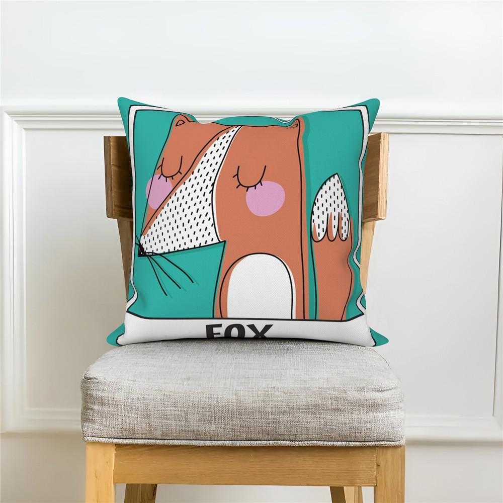 White Throw Pillow Cover Home Decor Sofa Decorative   Cartoon Animal Cushion