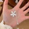 Alloy Necklace, New Summer Models~ Korean Silver Flower Necklace Women's Niche Design Collarbone Chain Fashion Accessories