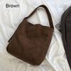 Large Capacity Corduroy Shoulder Bag Cotton Cloth Solid Color Shoulder Bag  All-match