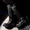Thick-soled knight boots women's boots autumn and winter new round head retro sweet cool long boots but knee-thin high boots women