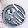 6/16/20/24Pcs Sliver Tableware Stainless Steel 304 Cutlery Set Western Knife Fork Spoon Mirror Dinner Set  Elegant Flatware