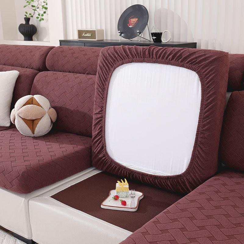 

LANMOLIFE1PC Эластичный жаккардовый чехол на подушку Спандекс Пылезащитный чехол на диван Машинная стирка Чехол для мебели для офиса Домашний декор 1PC 3Seater кофейный